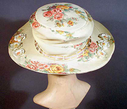 1910s printed crepe hat - Courtesy of pastperfectvintage.com