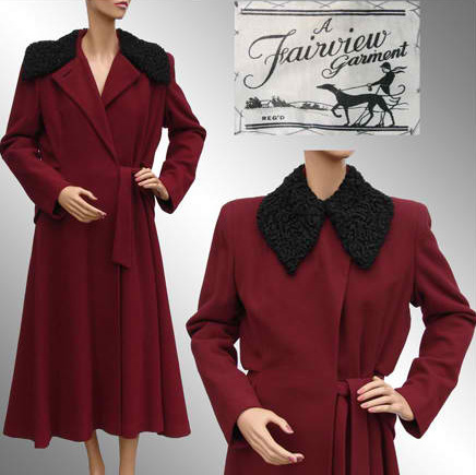 1940s Fairview wool coat - Courtesy of poppysvintageclothing