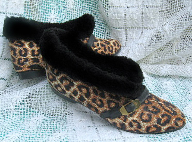 Vintage leopard print slippers - Courtesy of bettebegoodvintage