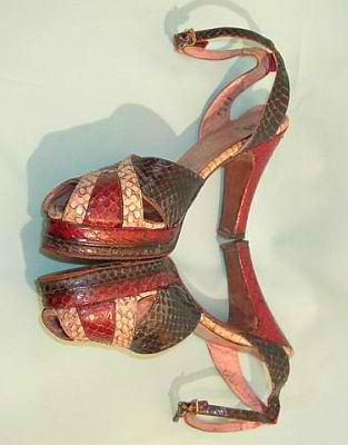 late 1940s snakeskin platform shoes - Courtesy of clubvintagefashions
