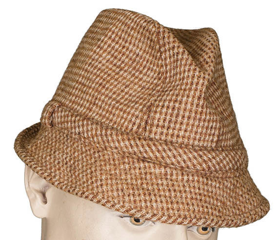 1960s front pinch on a tweed fedora  - Courtesy of coolfoolvintage