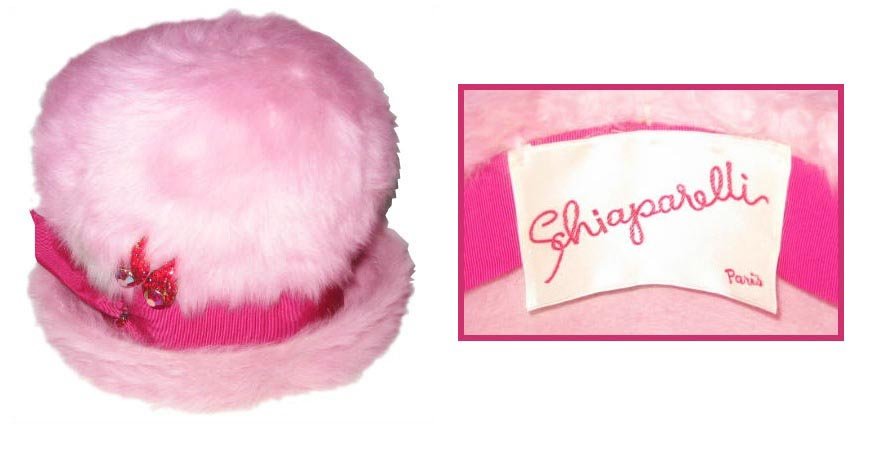 1960s pink angora Schiaparelli bubble hat  - Courtesy of pinkyagogo