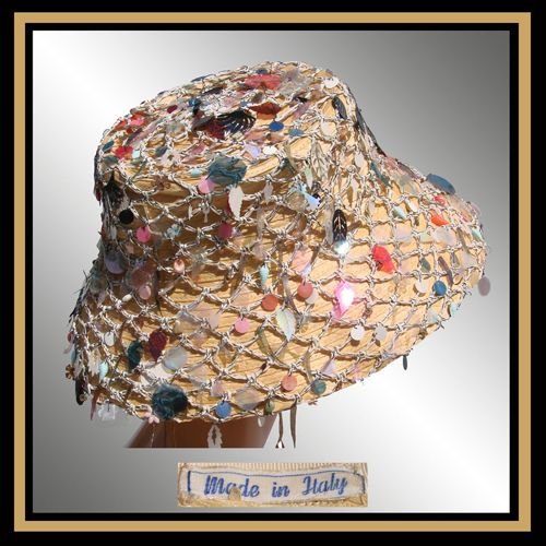 1950s beach motif lampshade hat - Courtesy of poppysvintageclothing
