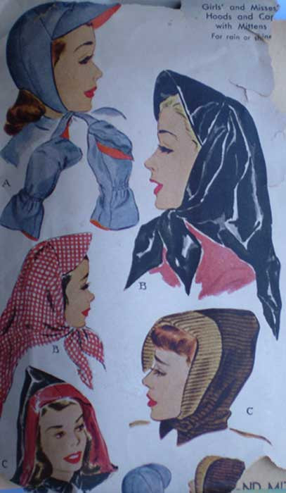 1940s rain hat pattern  - Courtesy of thespectrum
