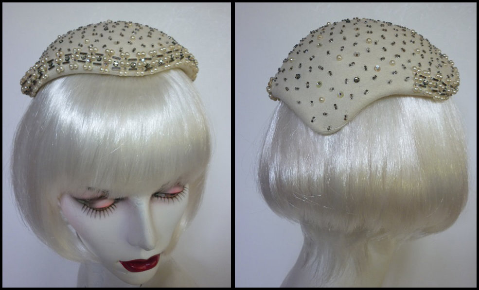 1950s rhinestone encrusted sweetheart bridal Juliet cap -  Courtesy of decotodisco