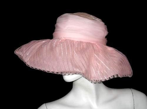 1970s pink chiffon floppy hat  - Courtesy of pinkyagogo