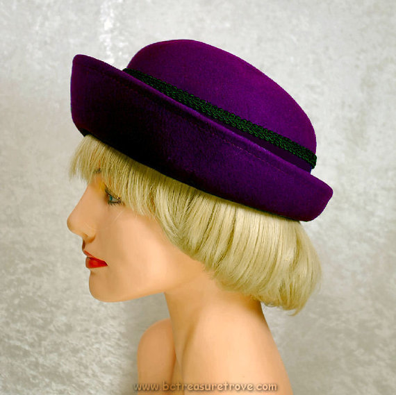 1960s felt Breton hat  - Courtesy of Bctreasuretrove
