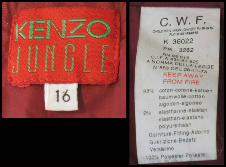 from a 2000s teens denim coat with a Children Worldwide Fashion CWF label that started in 1999 - Courtesy of themerchantsofvintage