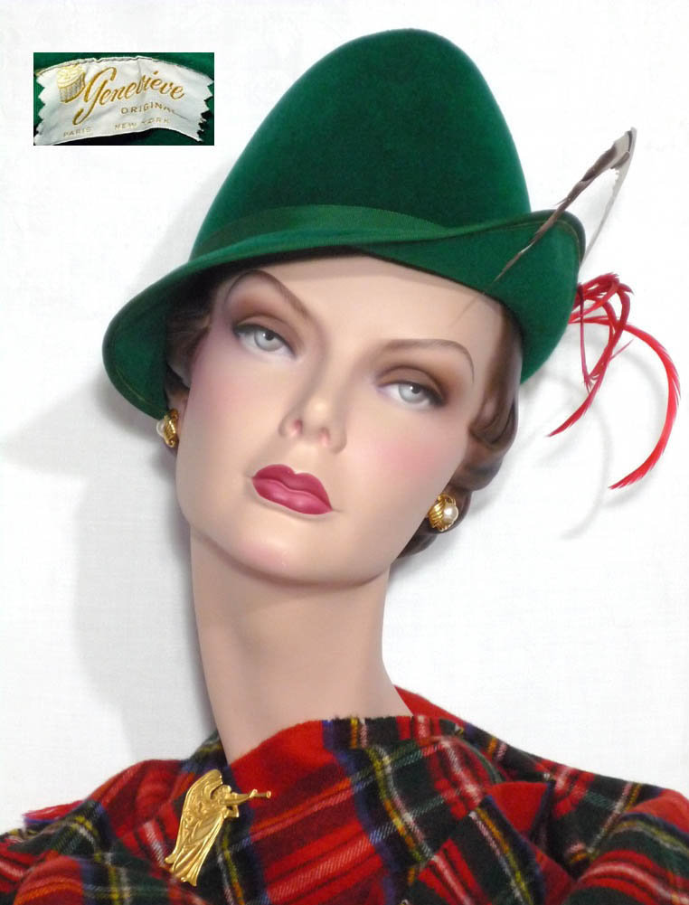 1960s Genevieve felt Tyrolean inspired hat - Courtesy of myvintageclothesline