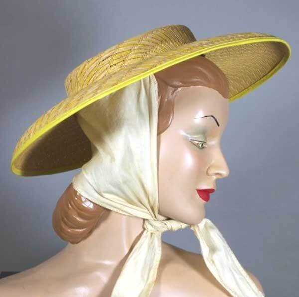 1950s straw sun hat - courtesy of vivavintageclothing