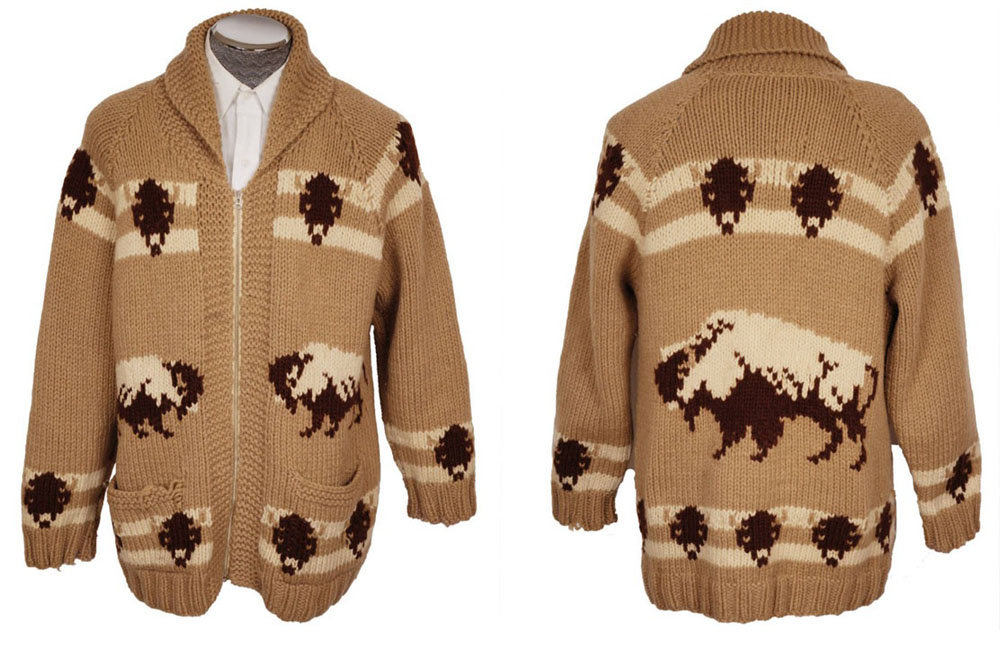 Buffalo Cowichan Sweater Hand Knit Wool Mary Maxim Pattern