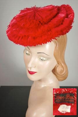 1950s raffia Bes Ben cocktail hat  - Courtesy of vivavintageclothing