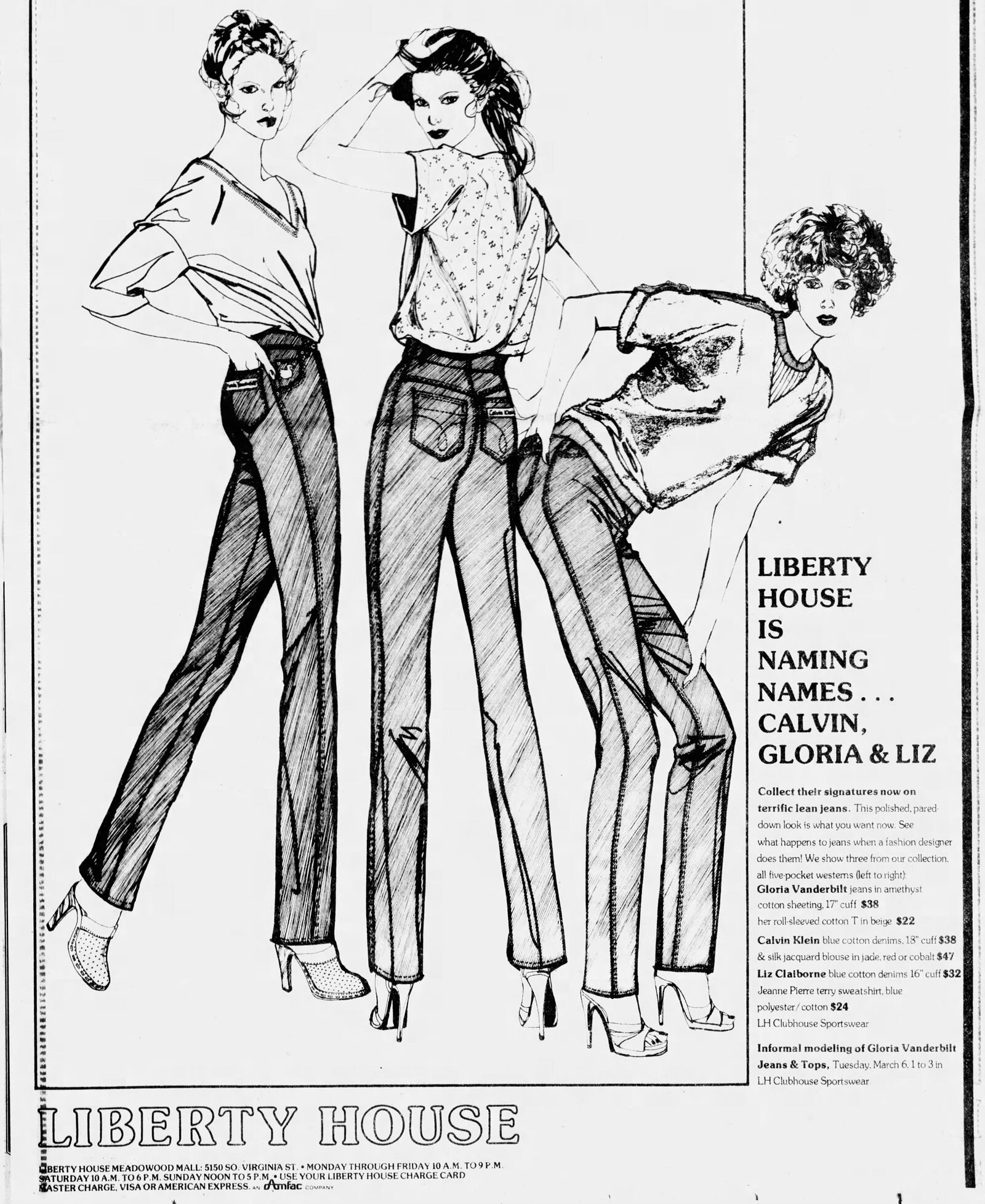 Designer jeans ad, Reno Gazette Journal, March 2, 1979