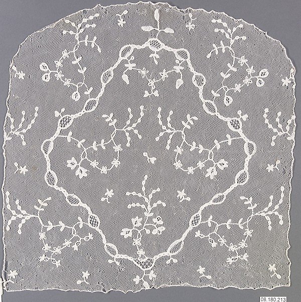 late 1700s bobbin lace fanchon  - Courtesy of the Metropolitan Museum of Art