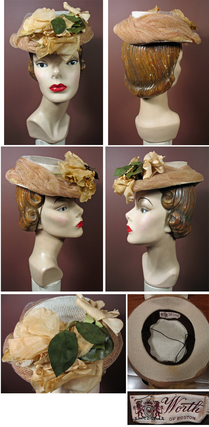 1940s Worth tilt hat  - Courtesy of pastperfectvintage