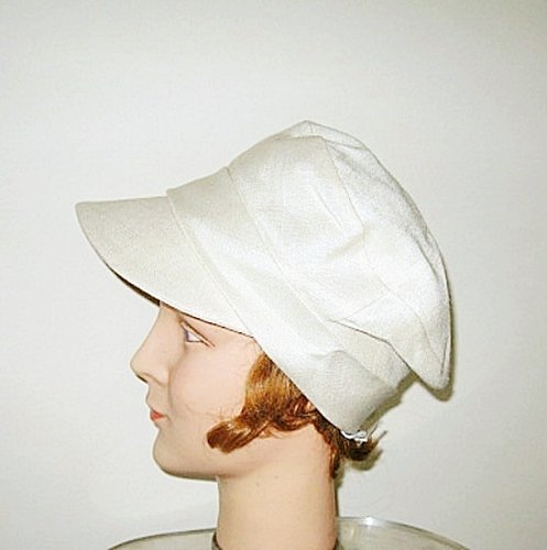 1960 linen driving cap style hat - Courtesy of anothertimevintageapparel