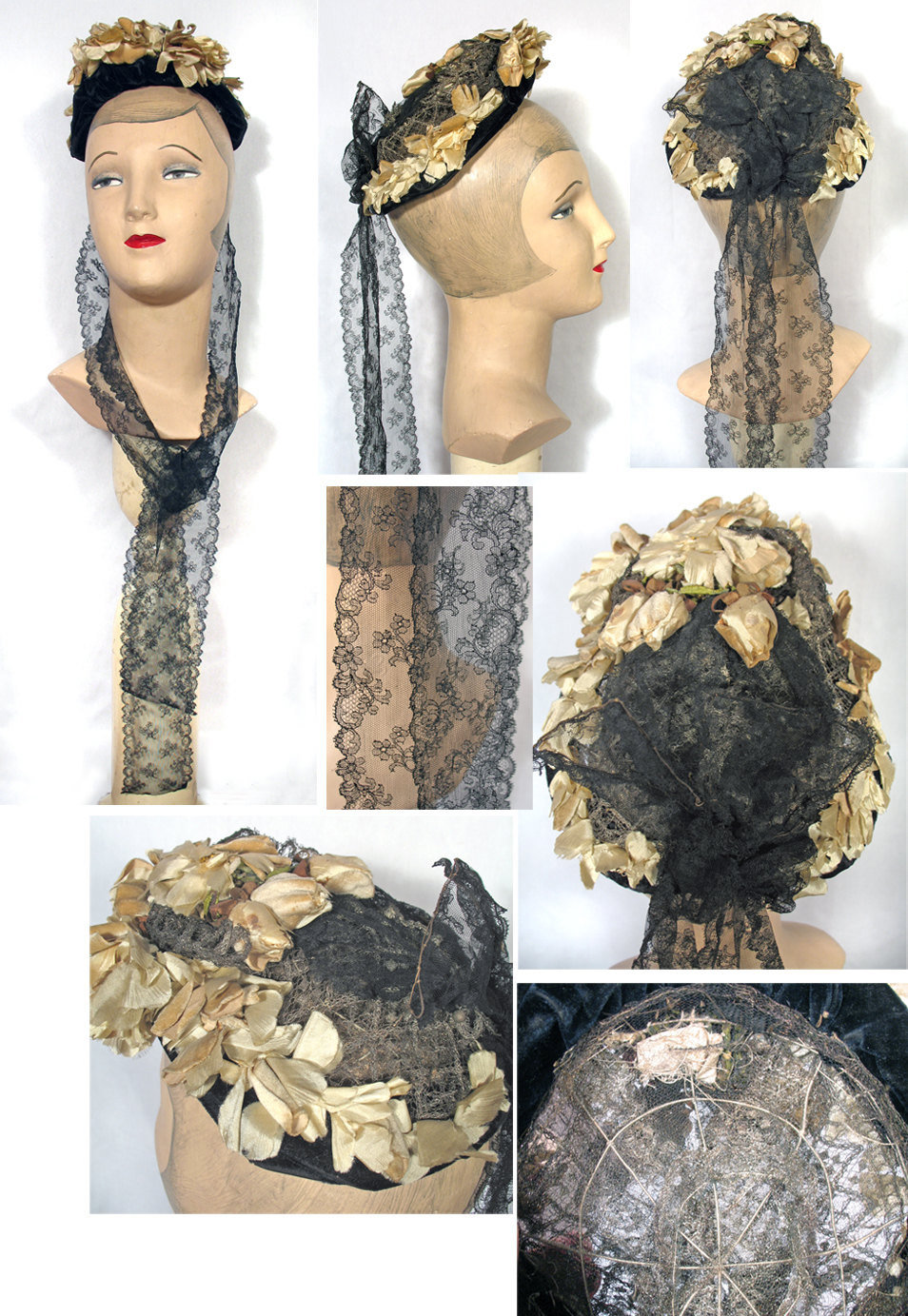 Victorian lace bonnet  - Courtesy pastperfectvintage