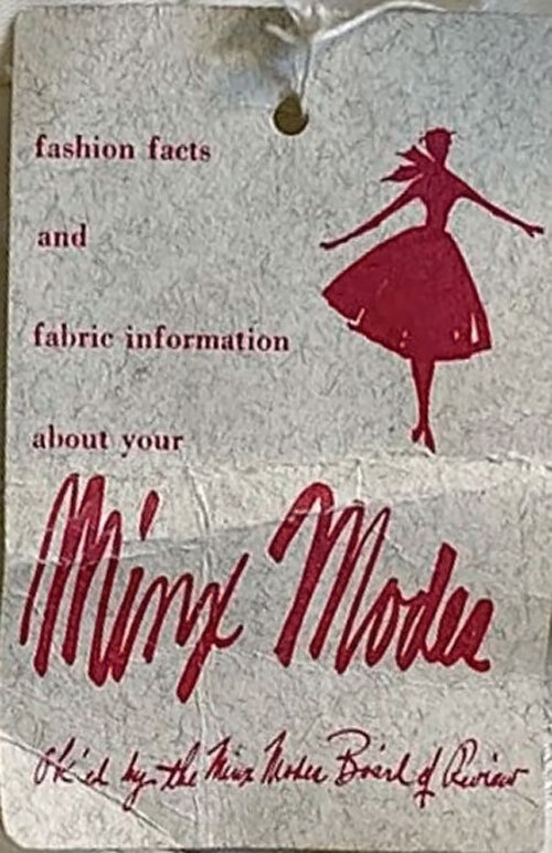 hang tag from a 1950s dress - Courtesy of Mill Street Vintage