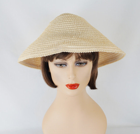 1960s conical Asian inspired hat  - Courtesy of alleycatsvintage