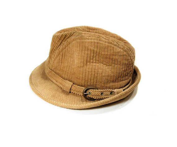 1970s corduroy trilby hat  - Courtesy of misterbibs
