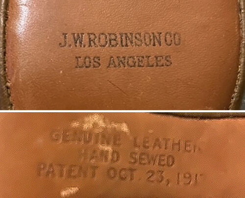 from a pair of slippers with a 1917 patent date - Courtesy of dollsntrolls 