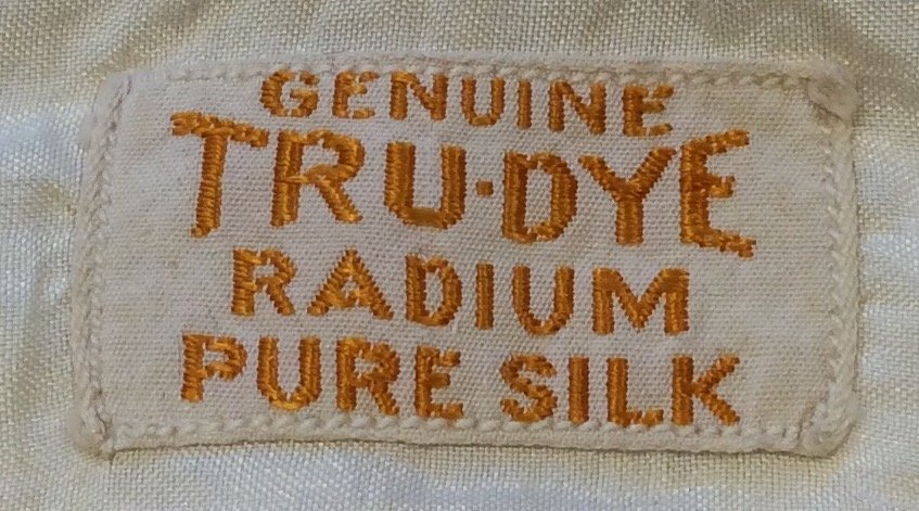 Tru-Dye Radium Silk label - From a 1920s shirt