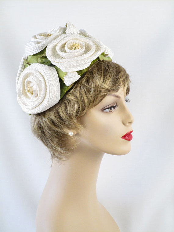 1960s roses pixie hat  - Courtesy of alleycatsvintage