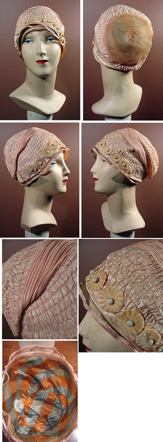 1920s pink silk cloche  - Courtesy of pastperfectvintage
