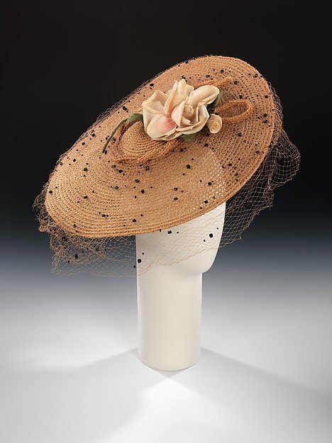 1935 Sally Victor straw platter hat  - Courtesy of the Metropolitan Museum of Art