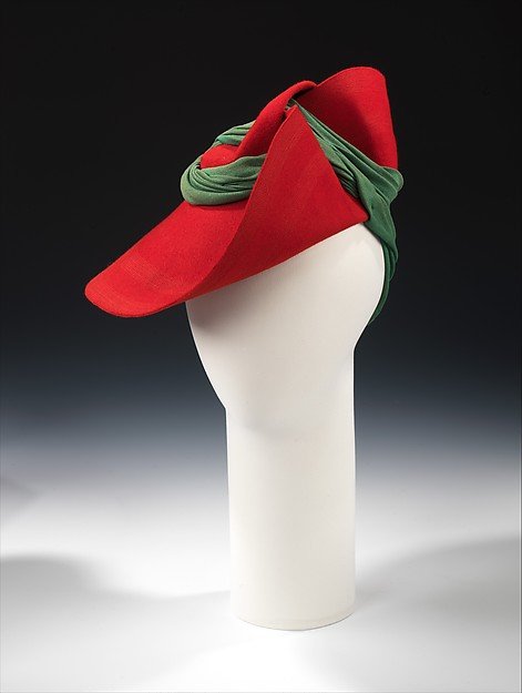 1936 Sally Victor wool sculptural hat  - Courtesy of the Metropolitan Museum of Art