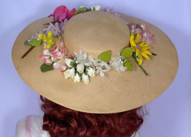 1950s Mia Pyrreck straw picture hat  - Courtesy of myvintageclothesline