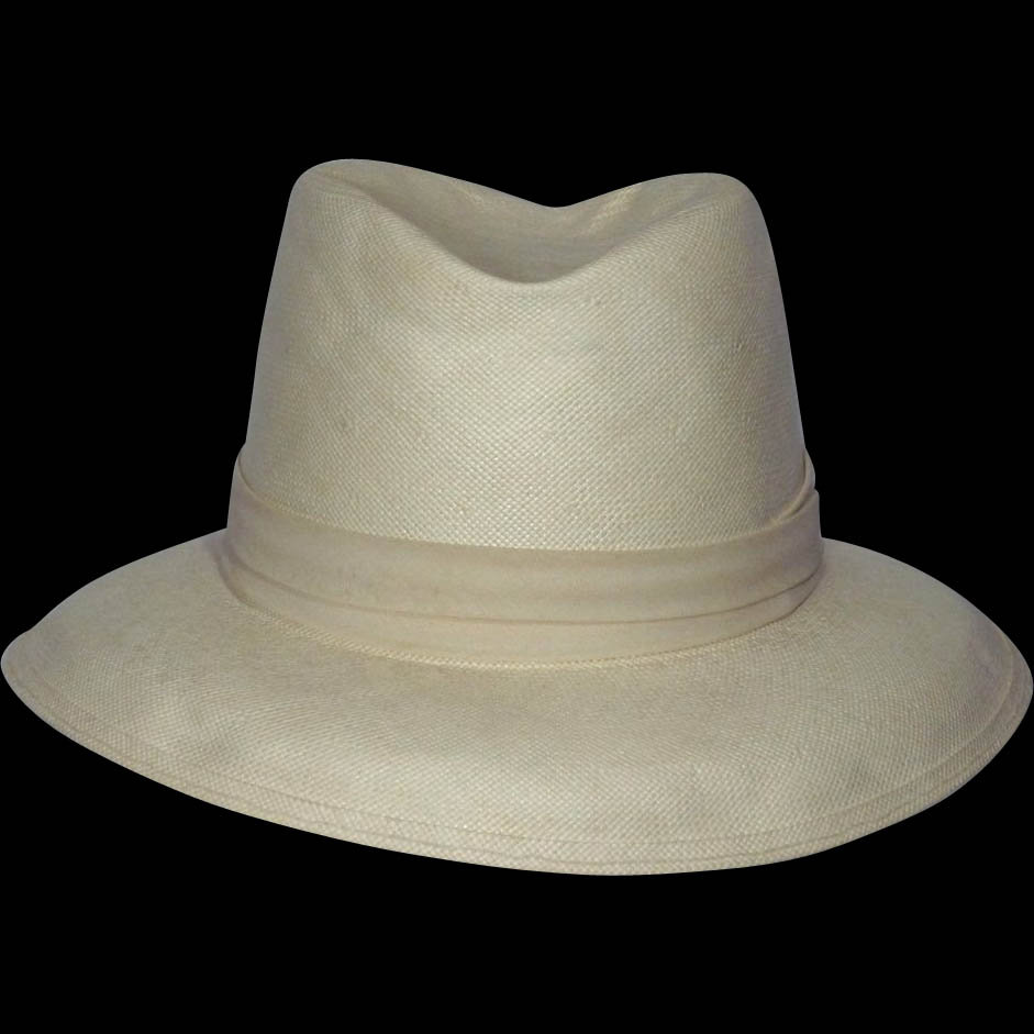 1980s Dobbs Fifth Avenue Shantung Panama hat  - Courtesy of myvintageclothesline