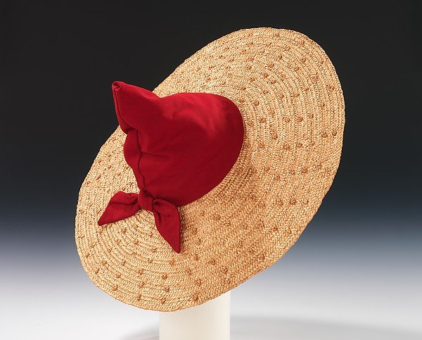 1938 Mainbocher cotton & straw sun hat  - Courtesy of the Metropolitan Museum of Art
