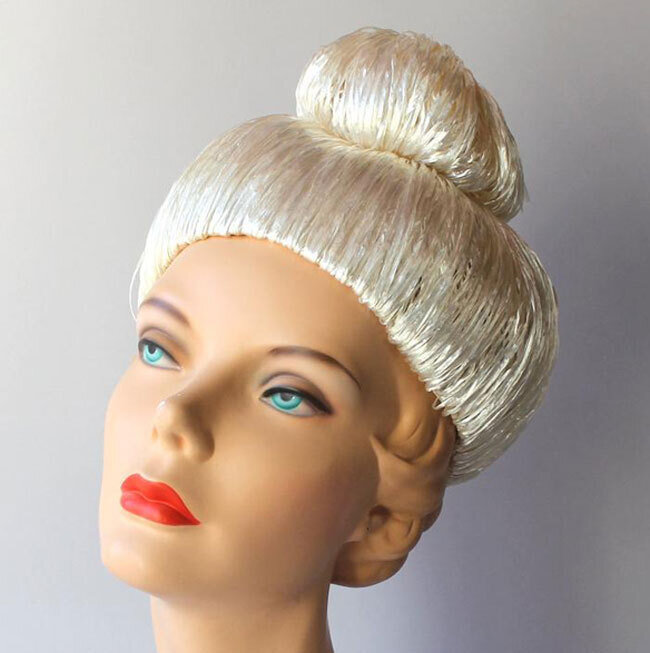 1960s faux chignon Italian straw hat - Courtesy of HolliePoint