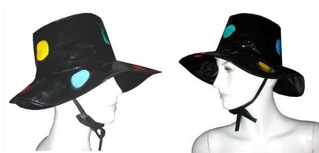 1960s black vinyl rain hat  - Courtesy of pinkyagogo