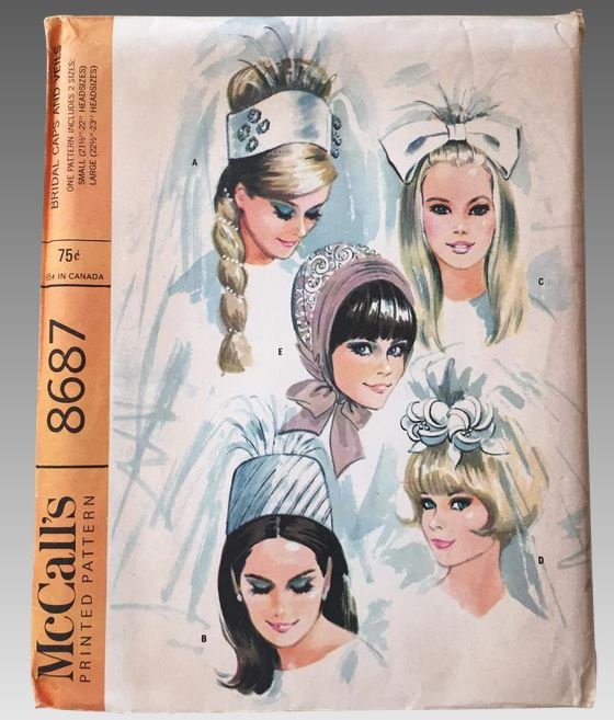 1960s bridal wedding head pieces sewing pattern  - Courtesy of thevintagemerchant