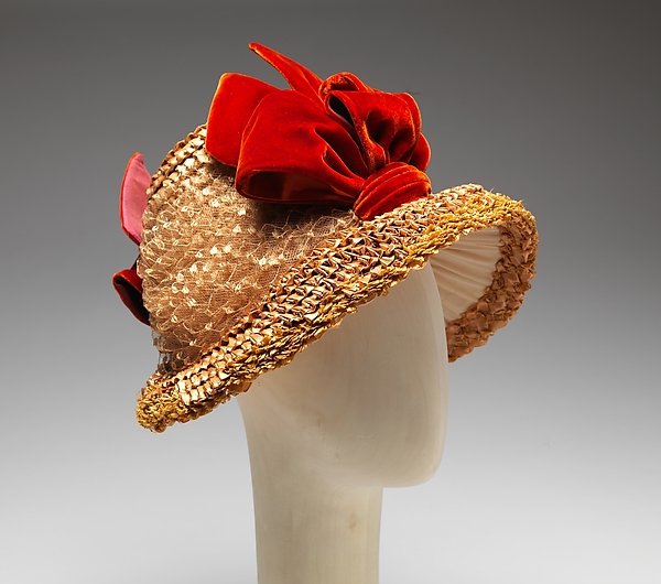 1879-84 silk and straw poke bonnet -  Courtesy of the Metropolitan Museum of Art