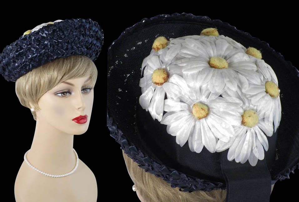 1960s straw and daisy Breton hat - Courtesy pf alleycatsvintage