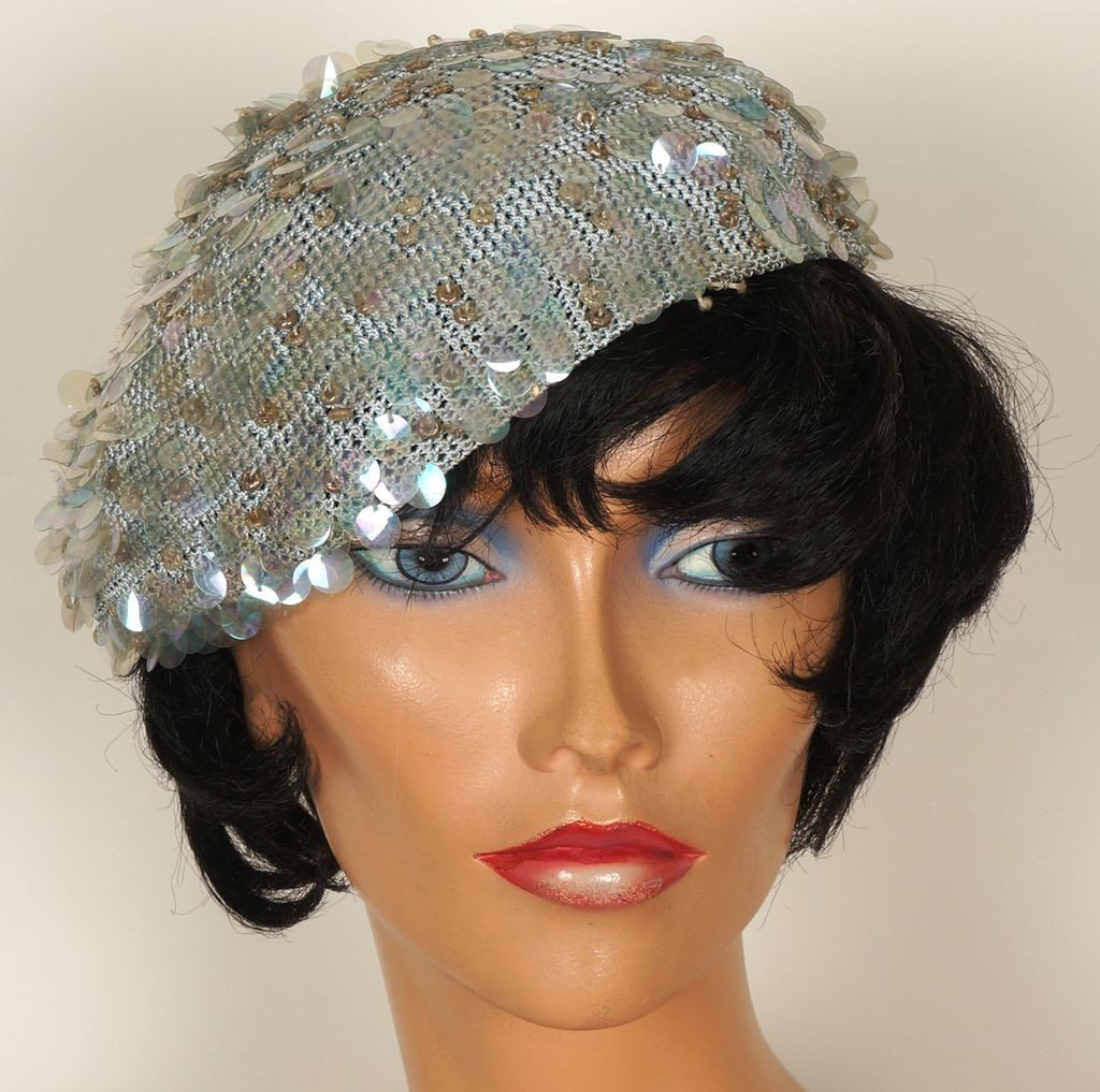 1960s sequin beret  - Courtesy of poppysvintageclothing