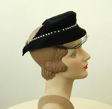 1950s rhinestone half hat  - Courtesy of vintagerunway