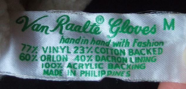 from a pair of 1978 lined vinyl gloves  - Courtesy of stellarose