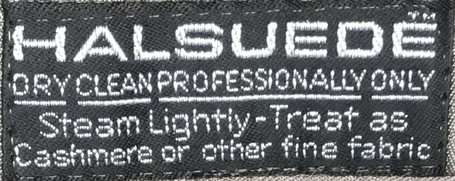 from a 1970s ultrasuede sport coat. The patent for Halsuede was filed in 1975. - Courtesy of Ranch Queen Vintage