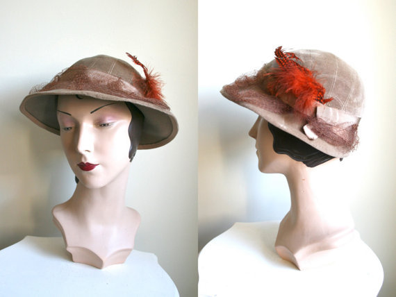 1930s safari inspired hat  - Courtesy of adelinesattic