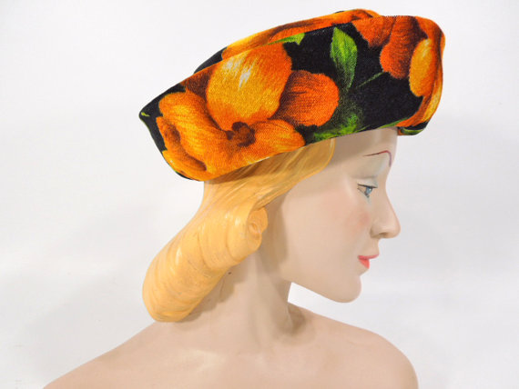 1960s velveteen Breton hat  - Courtesy of beedeevintage