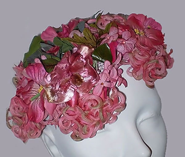 1950s pink floral Easter hat - Courtesy of thespectrum