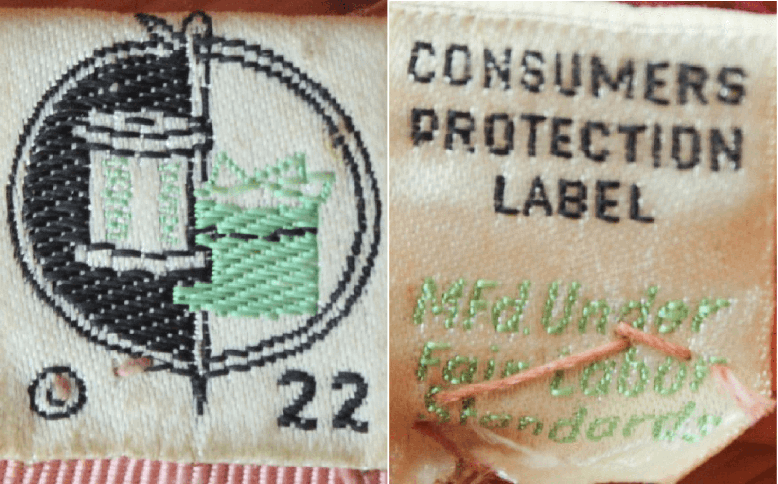 front and back of label from a 1940s hat - Courtesy of Hollie Point Vintage