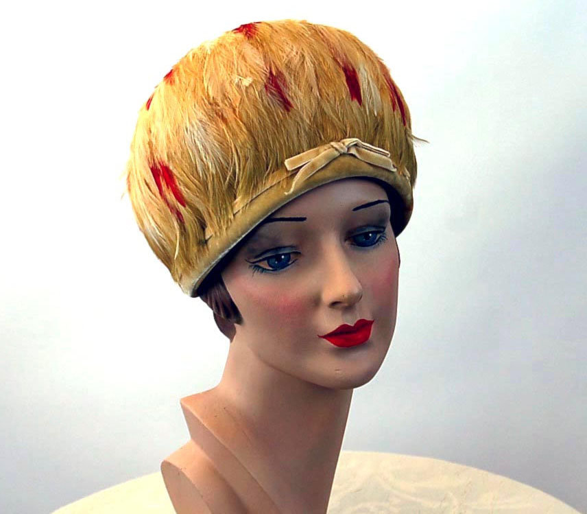 1960s Henry Pollak feather bubble hat  - Courtesy of vintagerunway