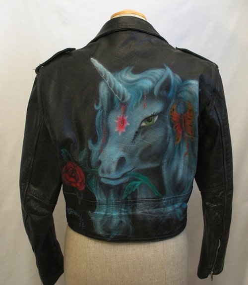 1991 hand painted leather jacket - Courtesy of themerchantsofvintage