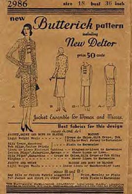 Butterick: A Deltor was included in this 1920s pattern Courtesy of 1950spinup