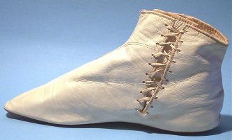American white kid side lacing boot c. 1850